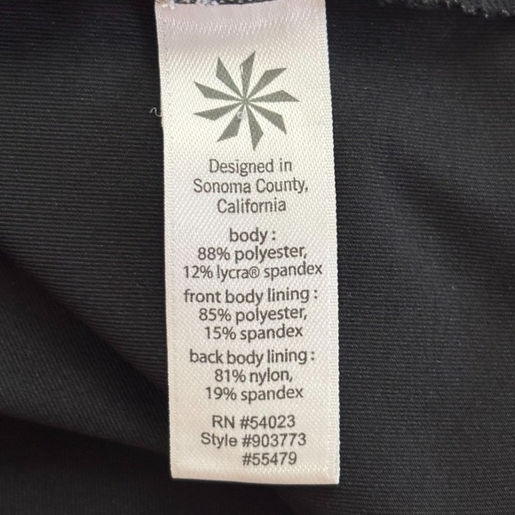 Athleta Blk Racerback Workout Tank Top Drawstring Waist Built In Bra Athletic S - Picture 9 of 11